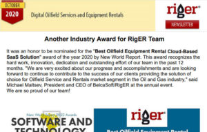 Another Industry Award for RigER Team